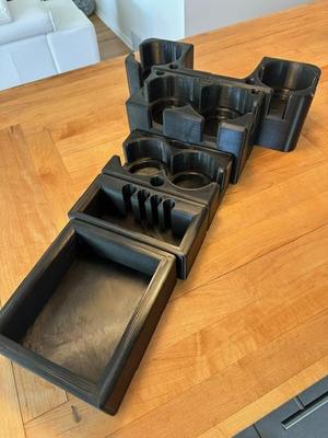 MAIN / BASIC SETUP (LARGE CUPHOLDERS AND LARGE OR SMALL END TRAY) - VANAGON CUSTOM CENTER CONSOLE FOR MANUAL GEARBOX