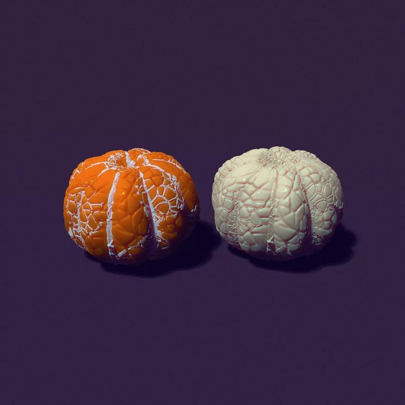 peeled tangerine for candle casting
