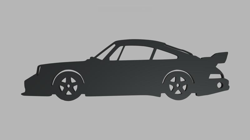 Key ring Silhouette Porsche 911 964Turbo Veilside Coupe 1993