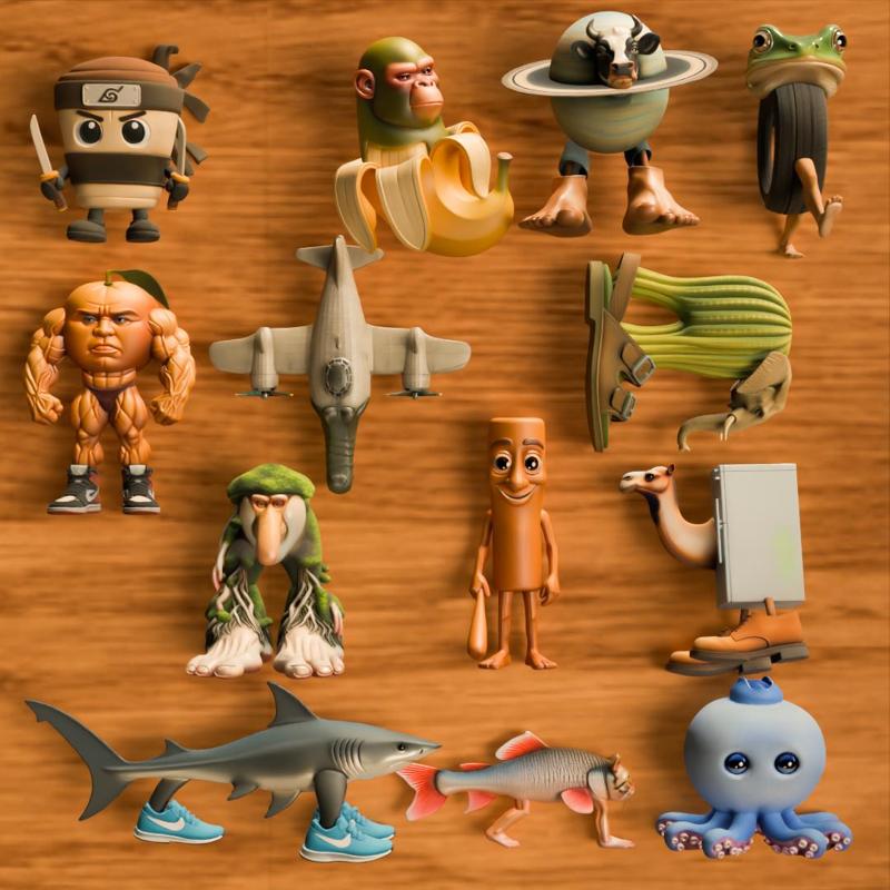 13 Brainrot Keychain Combo and Action Figure Set