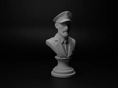 Train Engineer Bust Chess