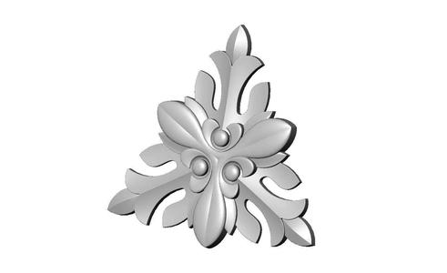 Triple floral motif rosette carving molding relief onlay