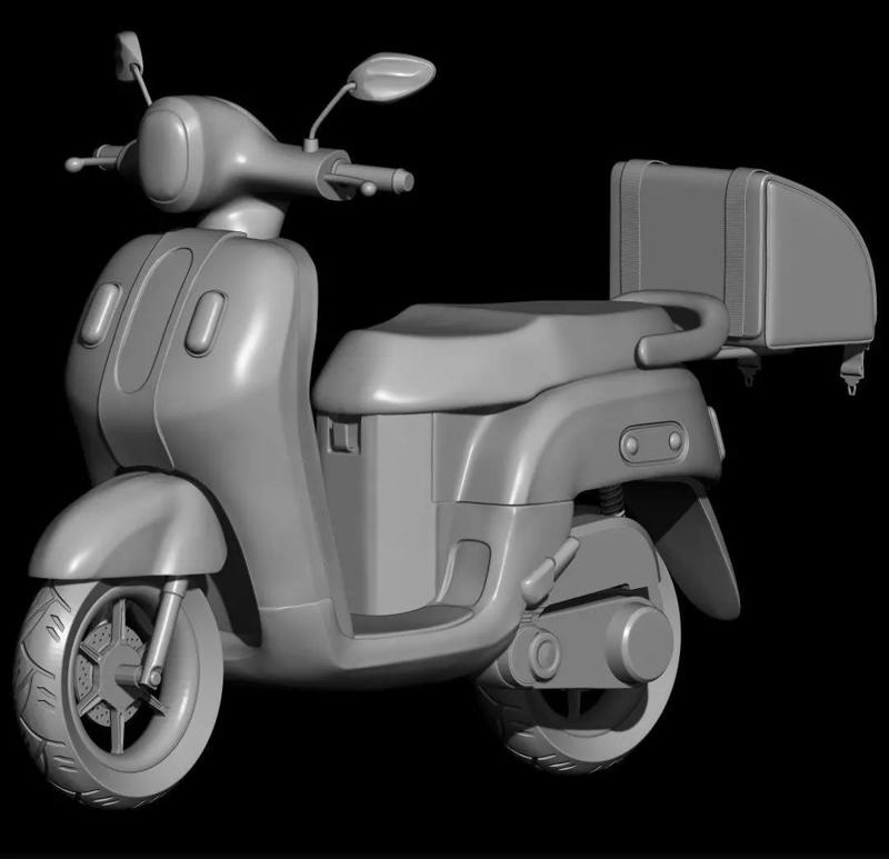 3D Scooter Motorcycle Model