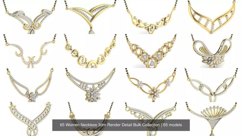 65 Women Neckless 3dm Render Detail Bulk Collection