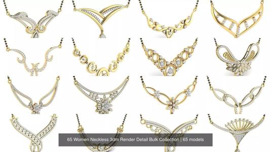 65 Women Neckless 3dm Render Detail Bulk Collection