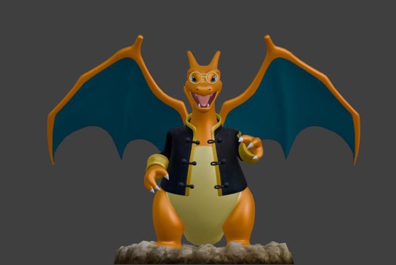 Charizard - Adept Art Style | 3D Printable STL | Stylized Pokémon Sculpture