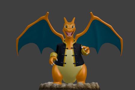 Charizard - Adept Art Style | 3D Printable STL | Stylized Pokémon Sculpture