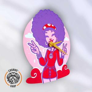 3D Printable Afro Girl Funky Style Wall Clock STL Model