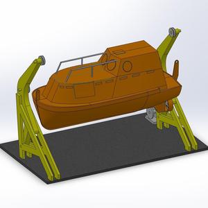 Enclosed Lifeboat with Davit System – 3D Printable Model