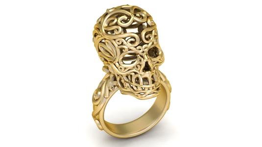 HORROR SKULL HEAD RING 3D PRINTABLE MODEL