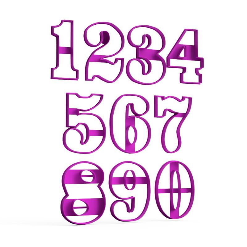 numbers cookie cutter 0 9 - cortante de galletitas de numeros