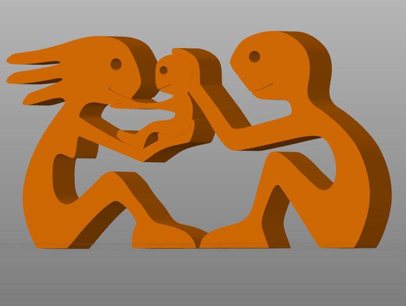 SCULPTURE LOVE OF FAMILY **FREE TEST** STL + SVG