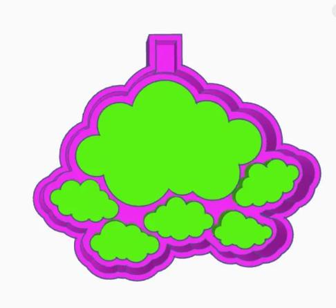 Cloud Ornament STL File – 3D Printable Silicone Mold Design for Resin, Clay & Nursery Decor Projects