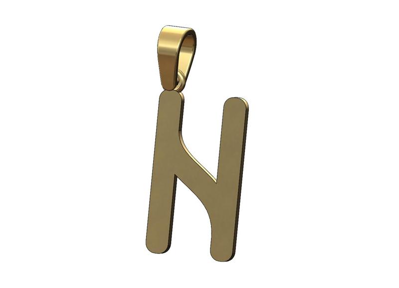 Hagalaz viking runes initials alphabet pendant charm bail 3D print model