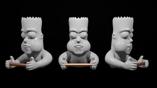 Bart Simpson Toilet Paper Holder - STL File for 3D Printing