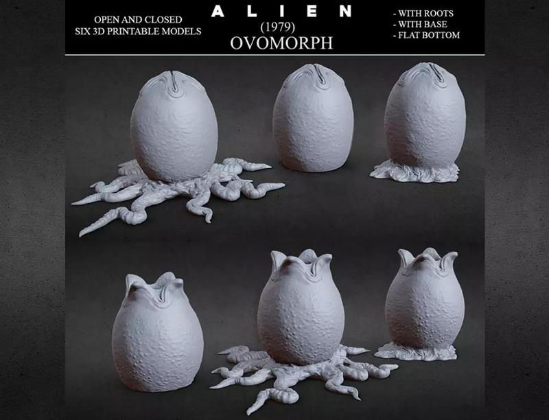 3D PRINTABLE OPEN AND CLOSED ALIEN EGGS SIX PACK