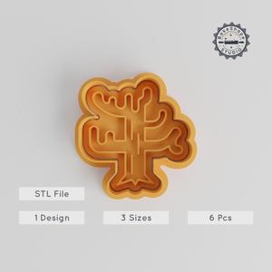 Winter Tree Shape Cutter & Stamp, Set of 6, Perfect for Cookies & Fondant, Includes Bare & Stark Tree Designs