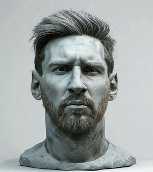 Messi Realistic Male Bust – Ultra‑Detailed 3D Printable Sculpture (OBJ)