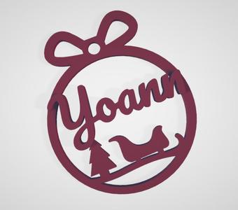 3 x Yoann, Personalized Christmas tree ball