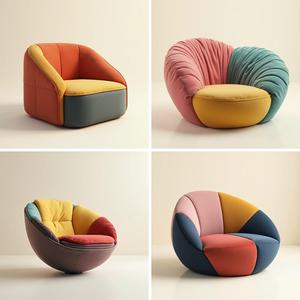 3D Printable Unique Accent Legless Chairs - 4 Pack - STL Instant Digital Download