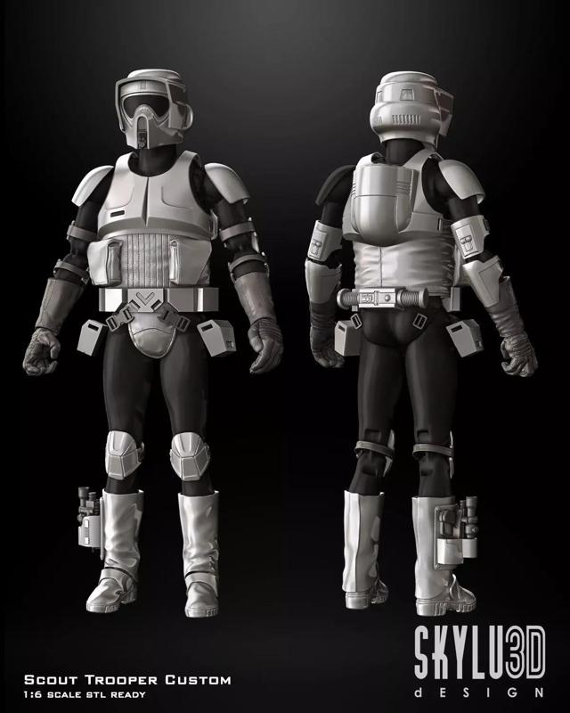 Scout Trooper One6 Scale Custom STL Files