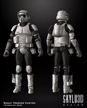 Scout Trooper One6 Scale Custom STL Files