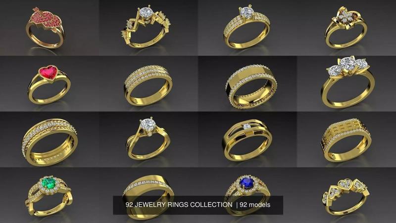 92 JEWELRY RINGS COLLECTION