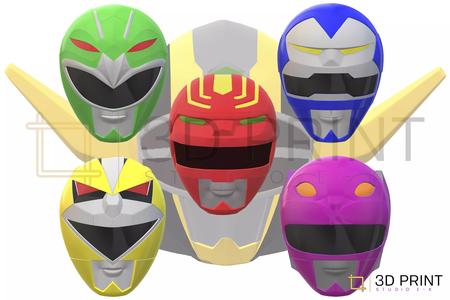 Power Rangers Lost Galaxy Rangers Pack helmet plus gift file