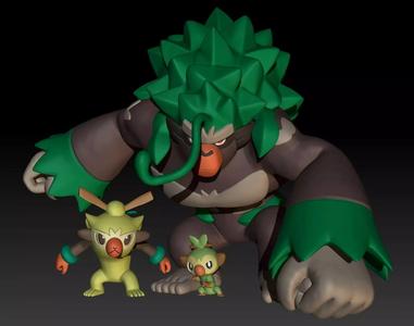 Pokemon Grookey Thwackey Rillaboom