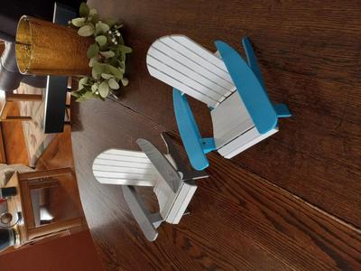 STL files to 3D print a miniature model of an Adirondack chair