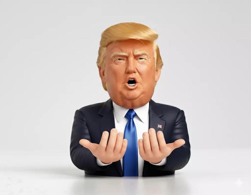 Donald Trump Style Pen Holder and Coin Bank