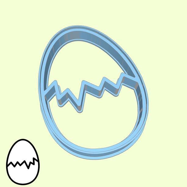 Easter (pascha) cookie cutters - egg (cracked) (style 5)