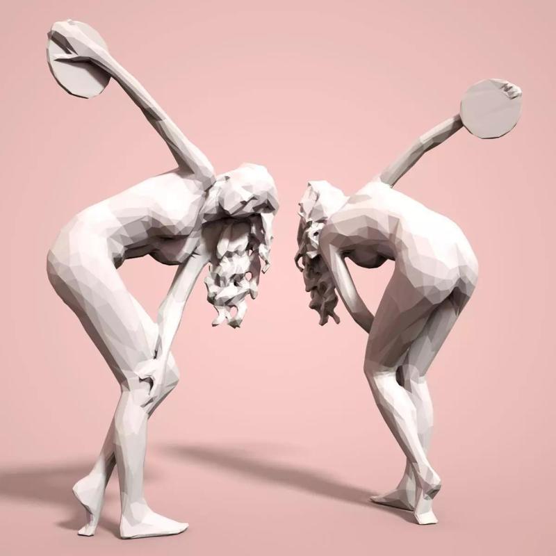 Girl Low poly Sculpture