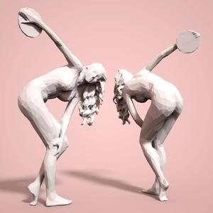 Girl Low poly Sculpture