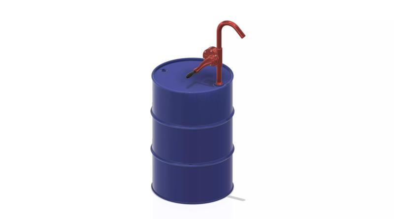 3d printable oil barrel and pump for model building