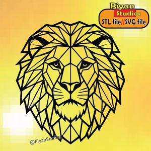 lion face wall art svg, stl file