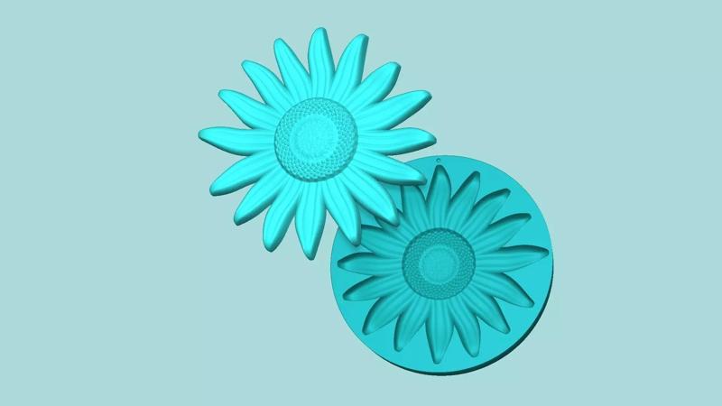 Sunflower 04 - Silicone Mold Maker - Template