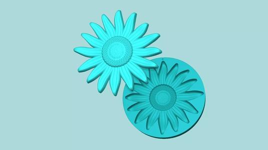 Sunflower 04 - Silicone Mold Maker - Template