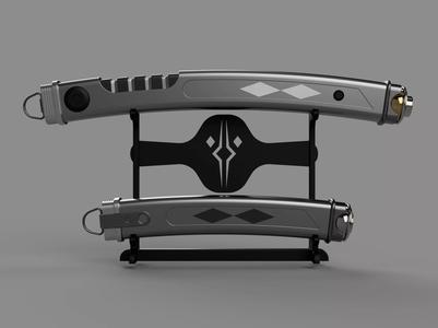 Ahsoka Tano White Lightsabers with Stand - 3D Print STL File