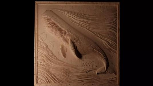 Sperm Whale CNC 3d Print High Relief Sand Casting