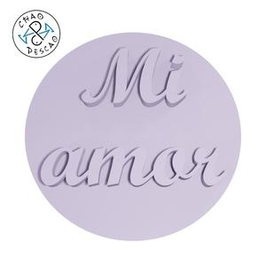 Mi Amor - Stamp (2) - Embossed + Debossed - Cookie Cutter - Fondant - Polymer Clay