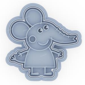 Emily Elephant Cookie Cutter & Stamp - 8 cm