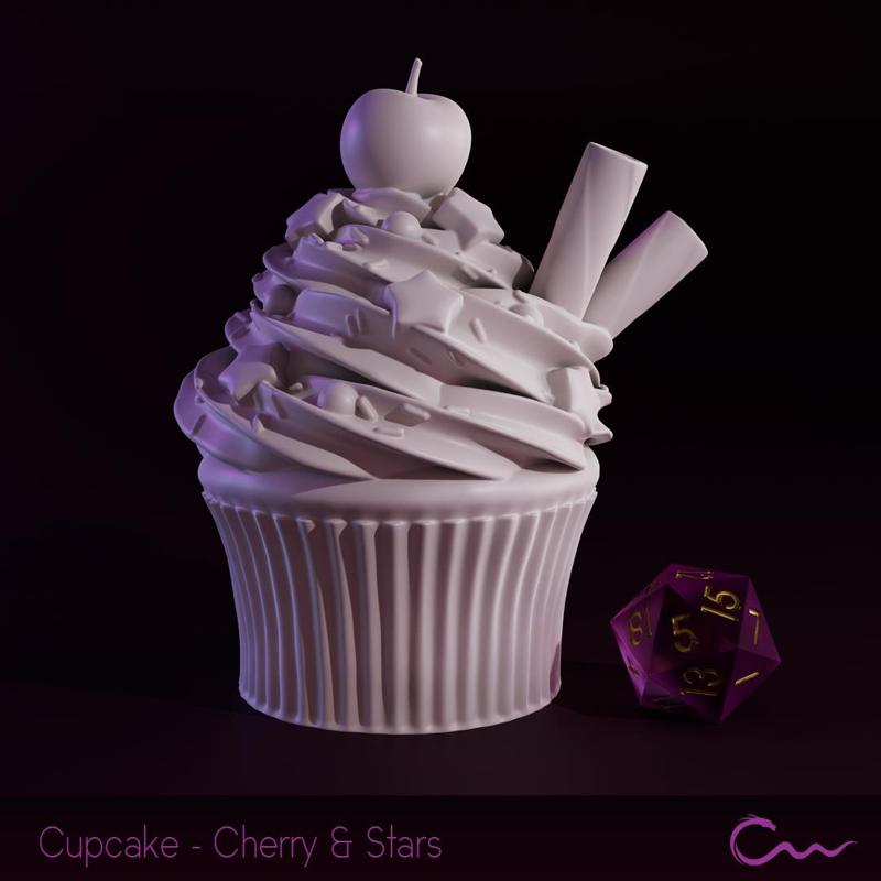 Cupcake - Cherry & Stars