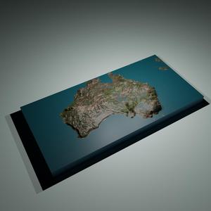 Australia Map Topography 3D Printing