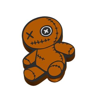 Sitting VooDoo Doll Straw topper 2 sizes 3MF File included