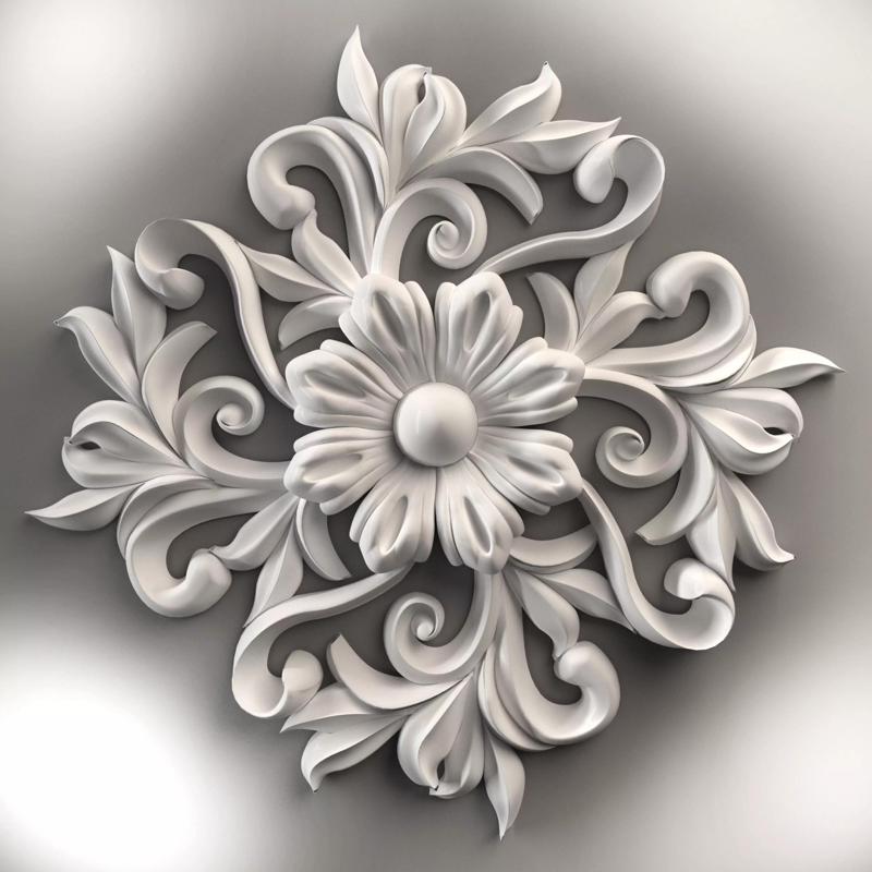 Wall decor flowers with leaves for milling CNC machines