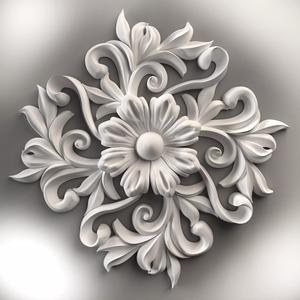 Wall decor flowers with leaves for milling CNC machines