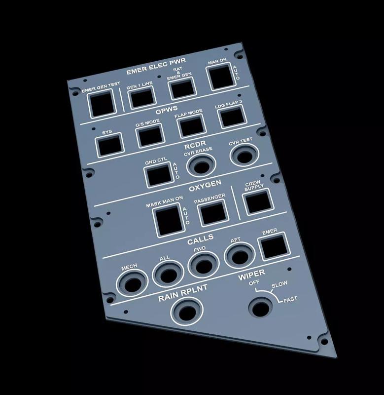 AIRBUS A320 OVERHEAD - EMER ELEC PANEL