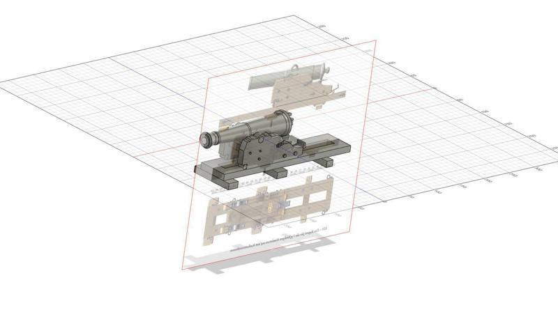 12 pfd Austrian iron cannon 1841 on pivot mount
