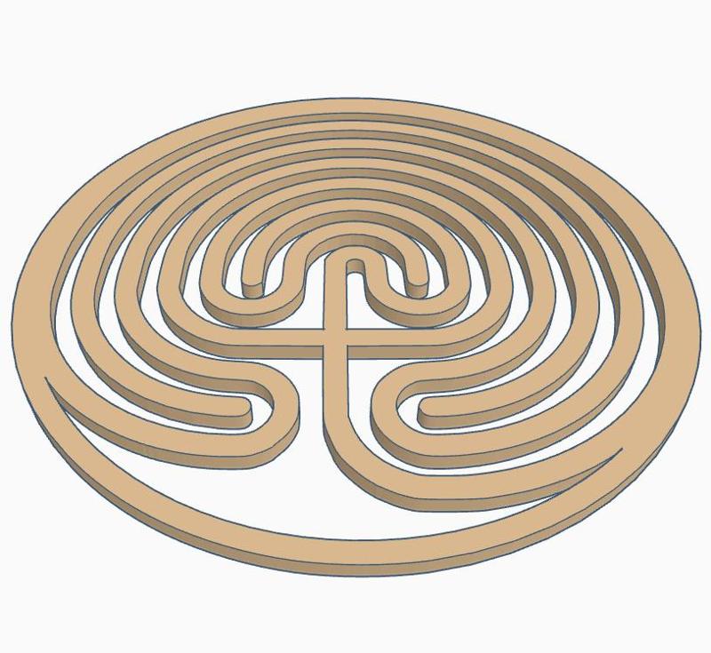 Cretan Labyrinth Guitar Rosette